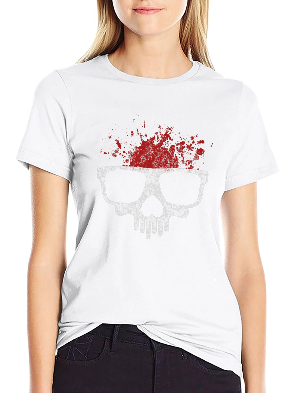Skull with Glasses T-Shirt - Grunge Style