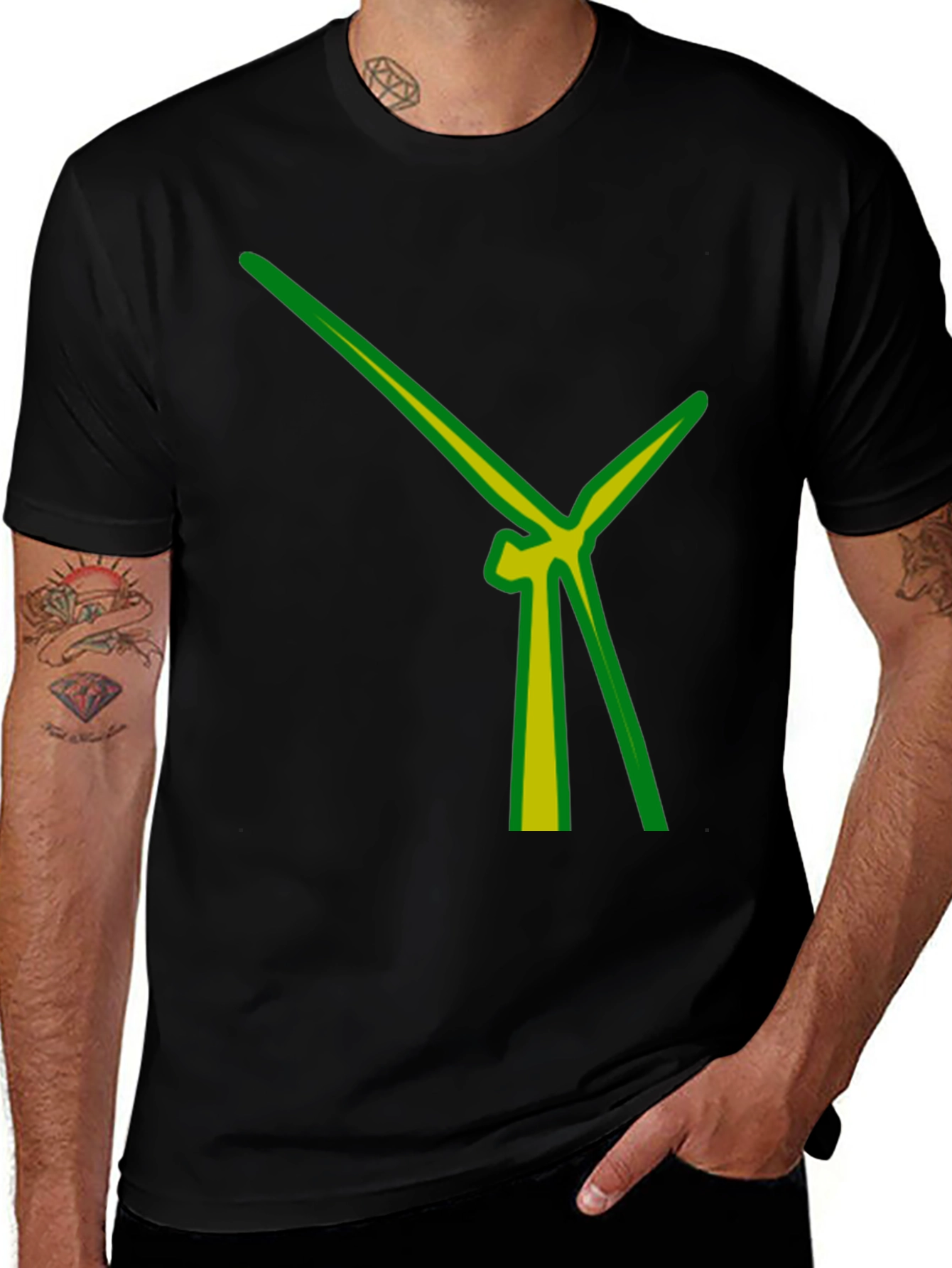 Abstract Green & Yellow T-Shirt