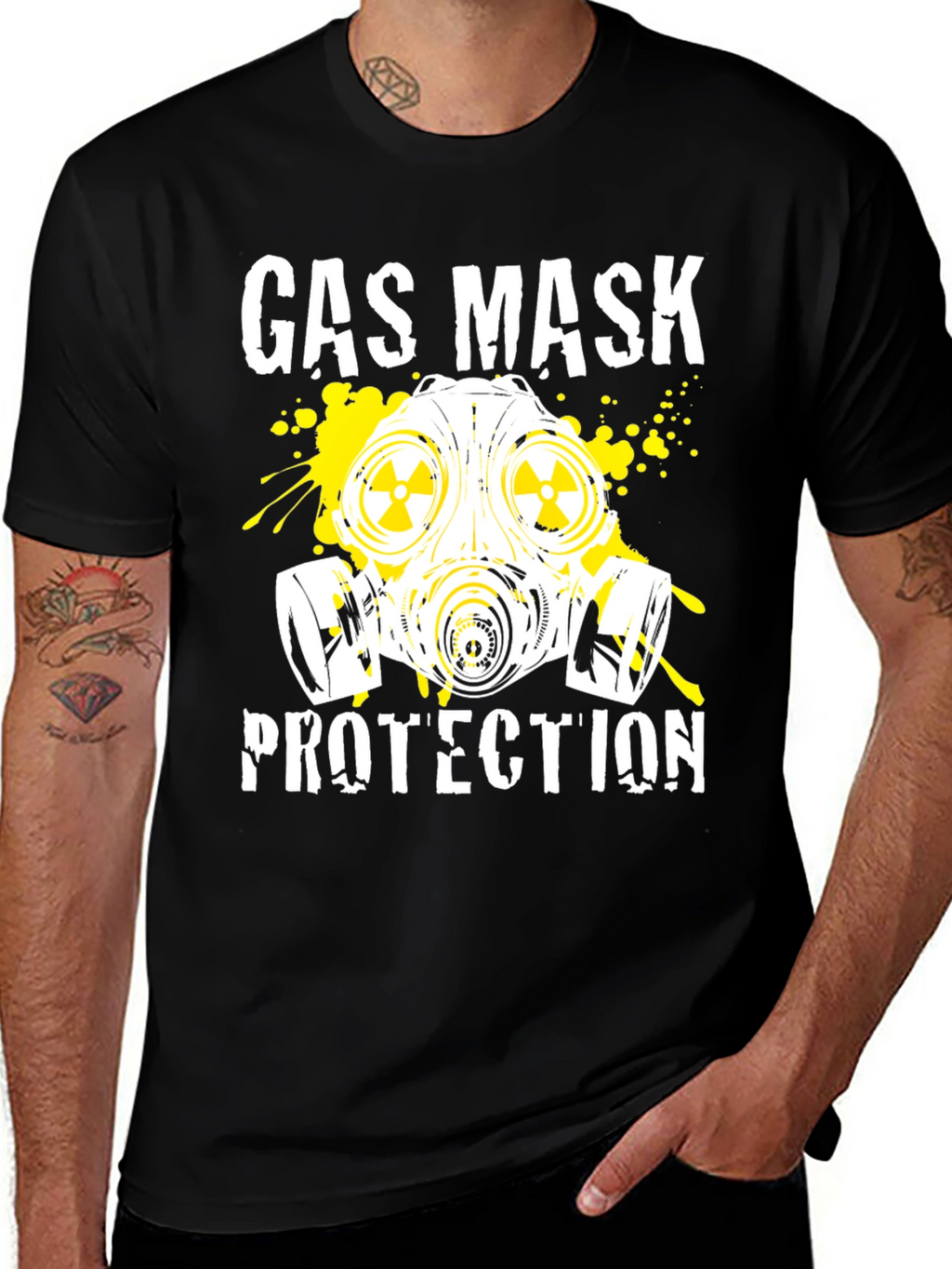 Gas Mask Protection Black T-Shirt