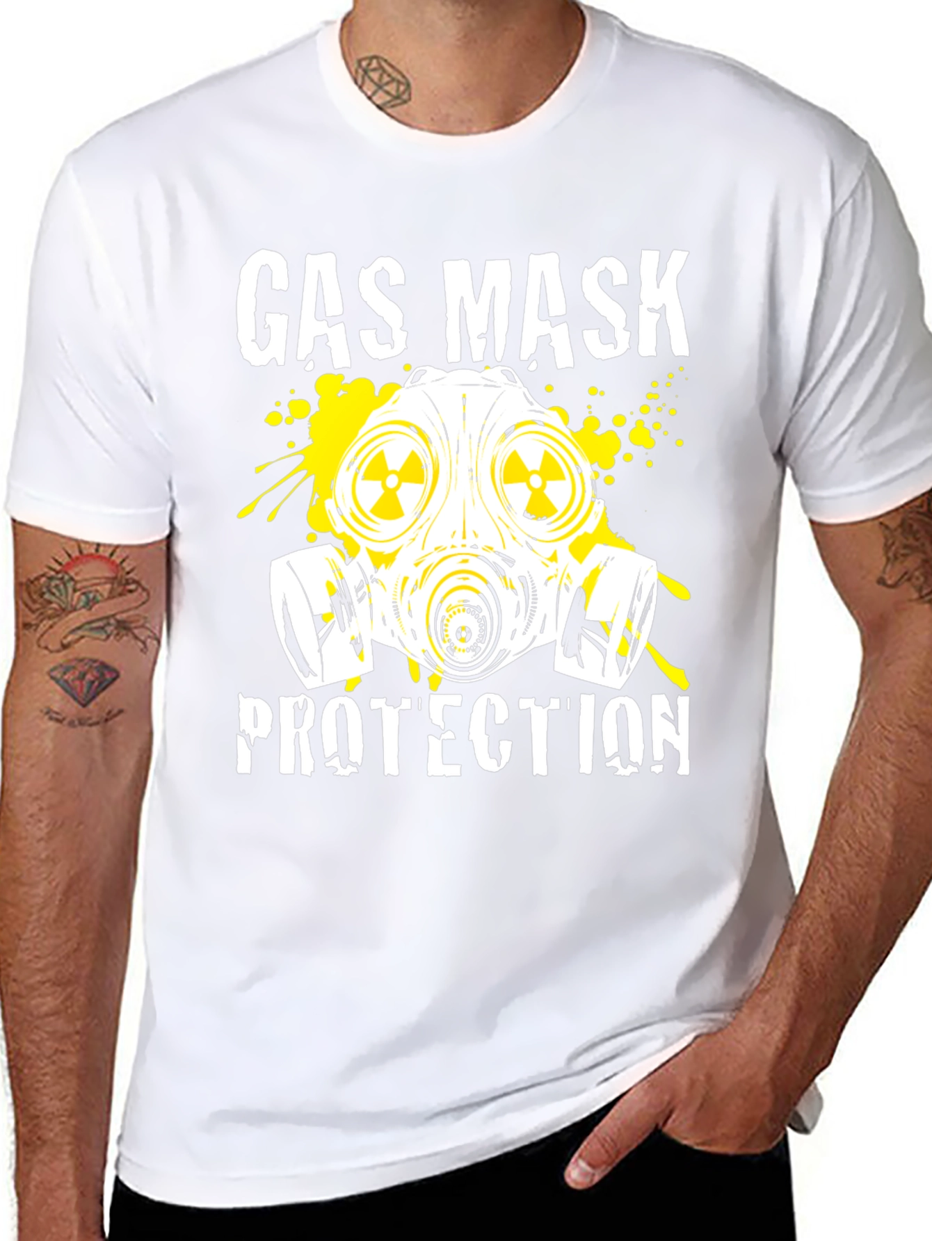 Gas Mask Protection Black T-Shirt