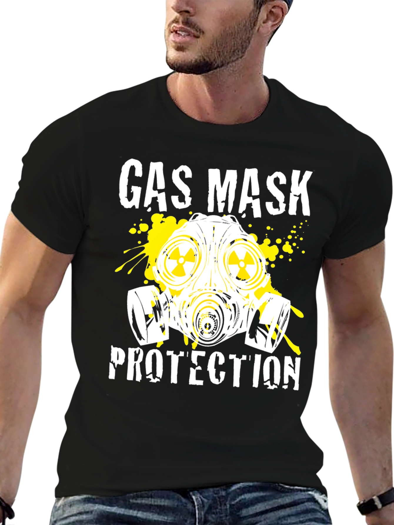 Gas Mask Protection Black T-Shirt