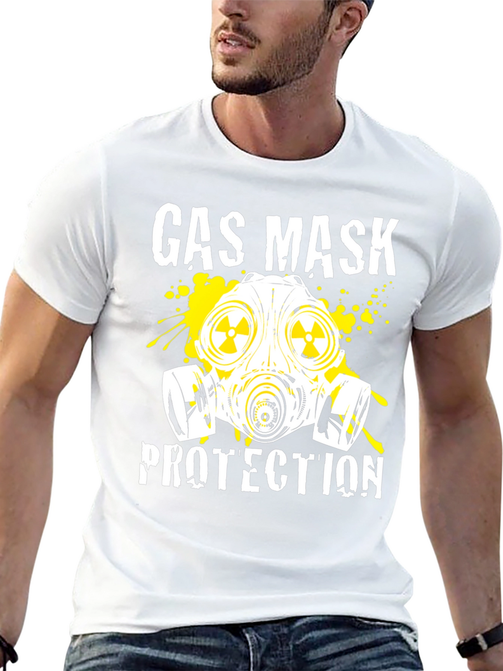 Gas Mask Protection Black T-Shirt