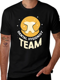 Dental Hygienist Team T-Shirt - Black Cotton Tee