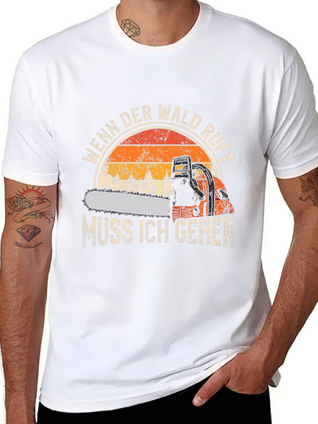 Wenn Der Wald Ruft T-Shirt - Chainsaw Design