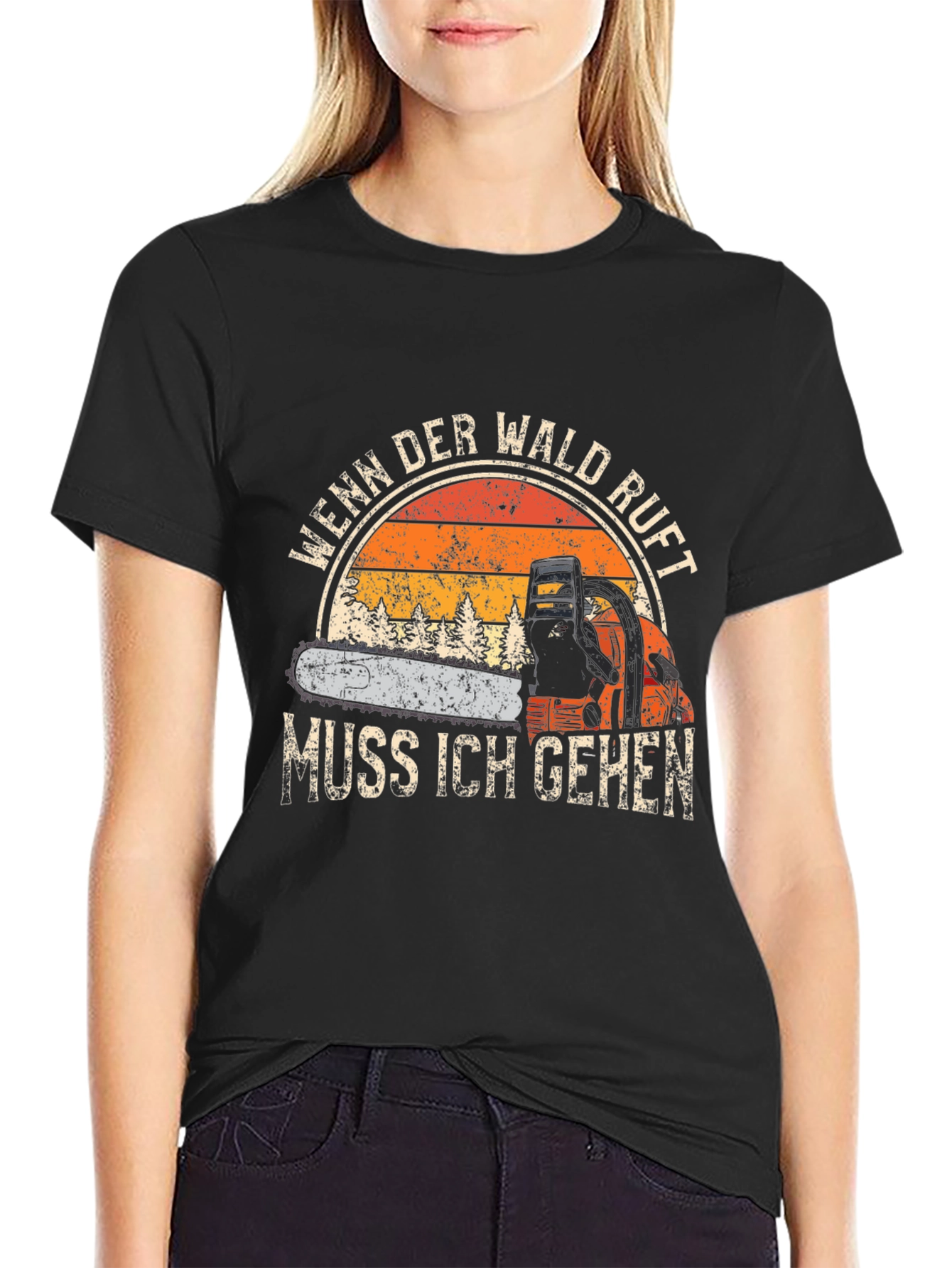Wenn Der Wald Ruft T-Shirt - Chainsaw Design