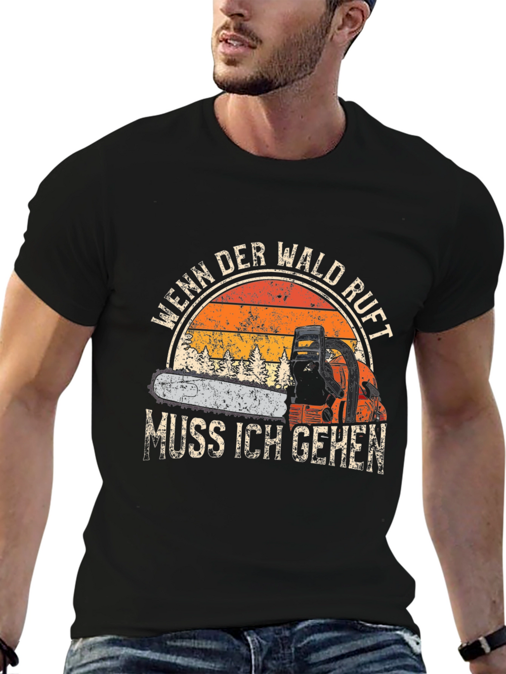 Wenn Der Wald Ruft T-Shirt - Chainsaw Design