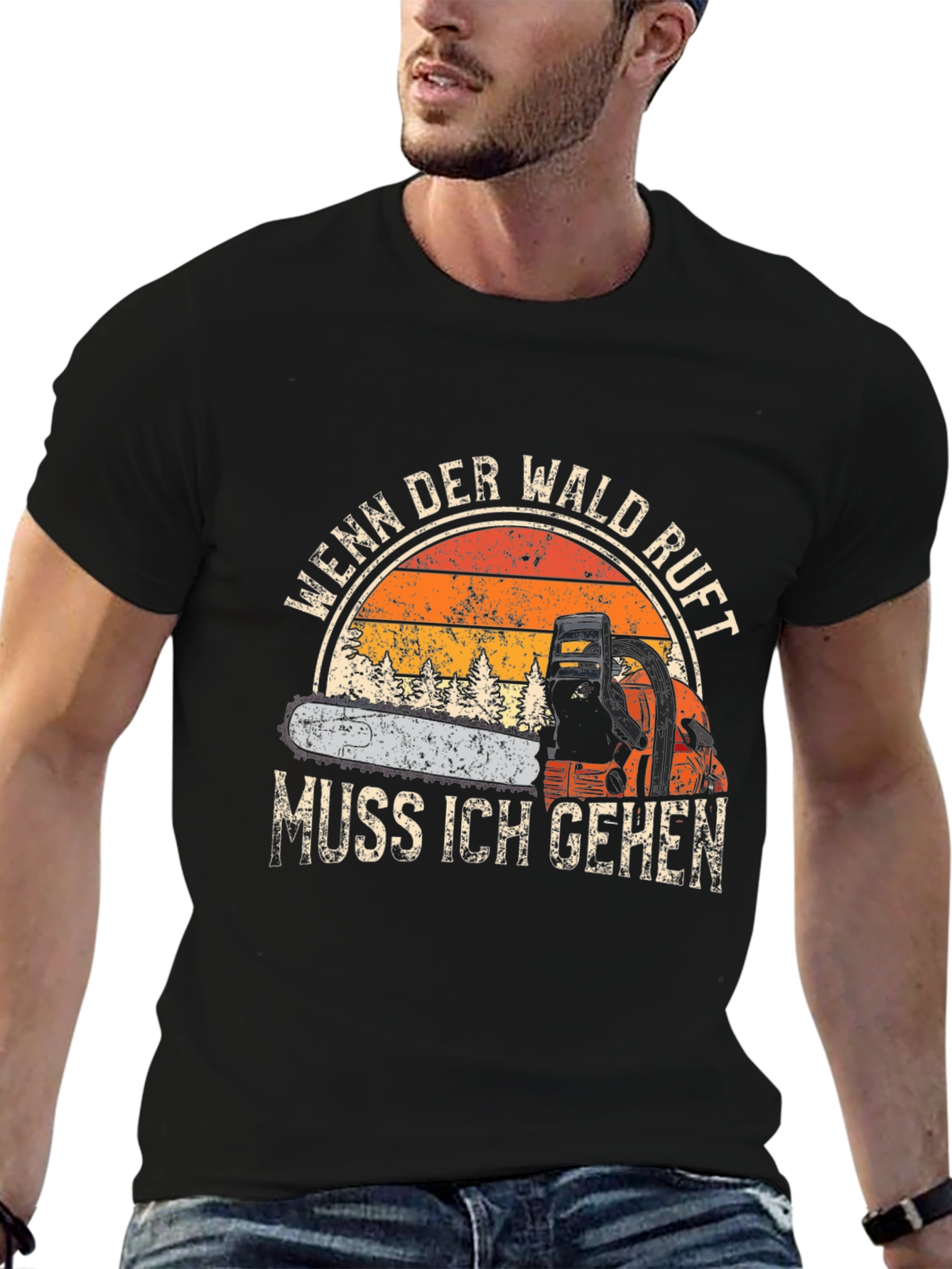 Wenn Der Wald Ruft T-Shirt - Chainsaw Design