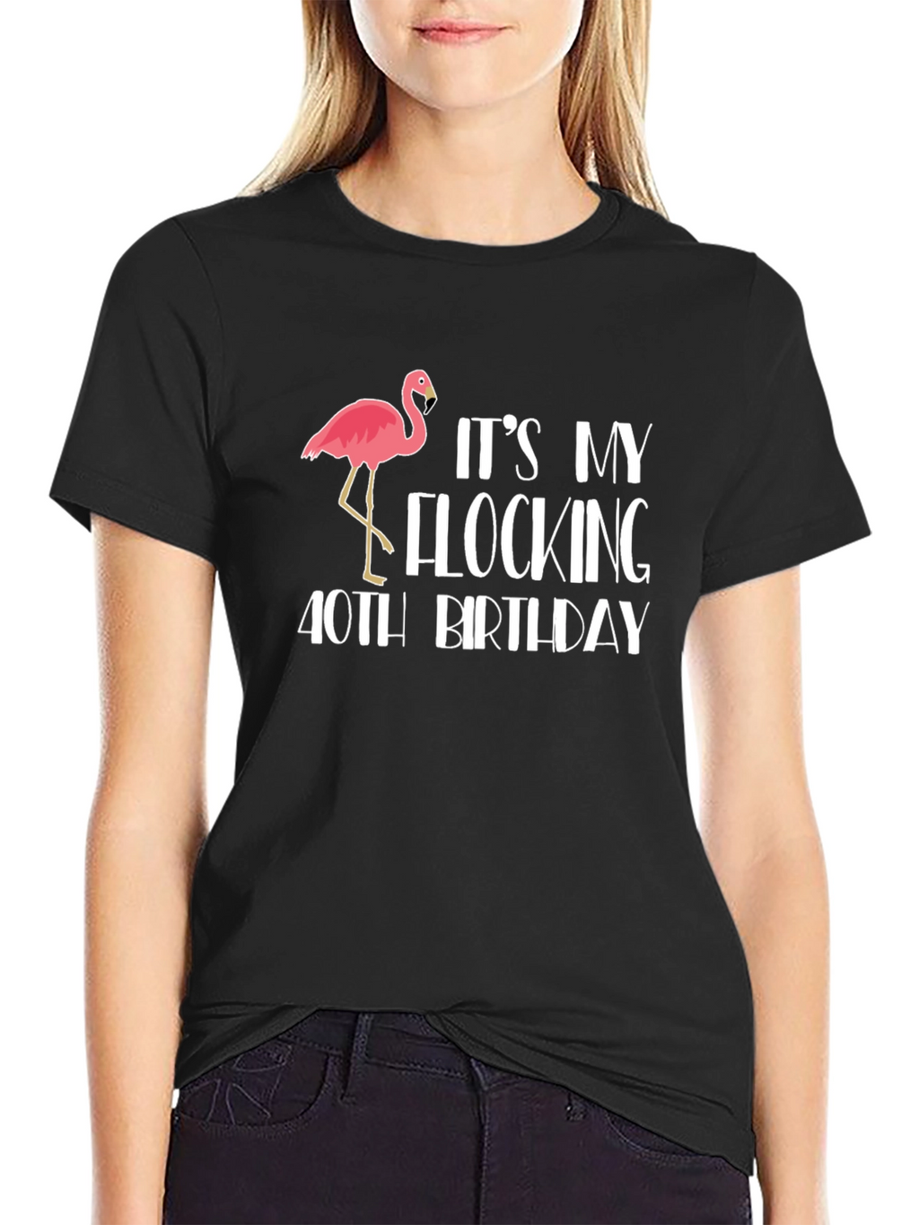 Flocking 40th Birthday Flamingo T-Shirt