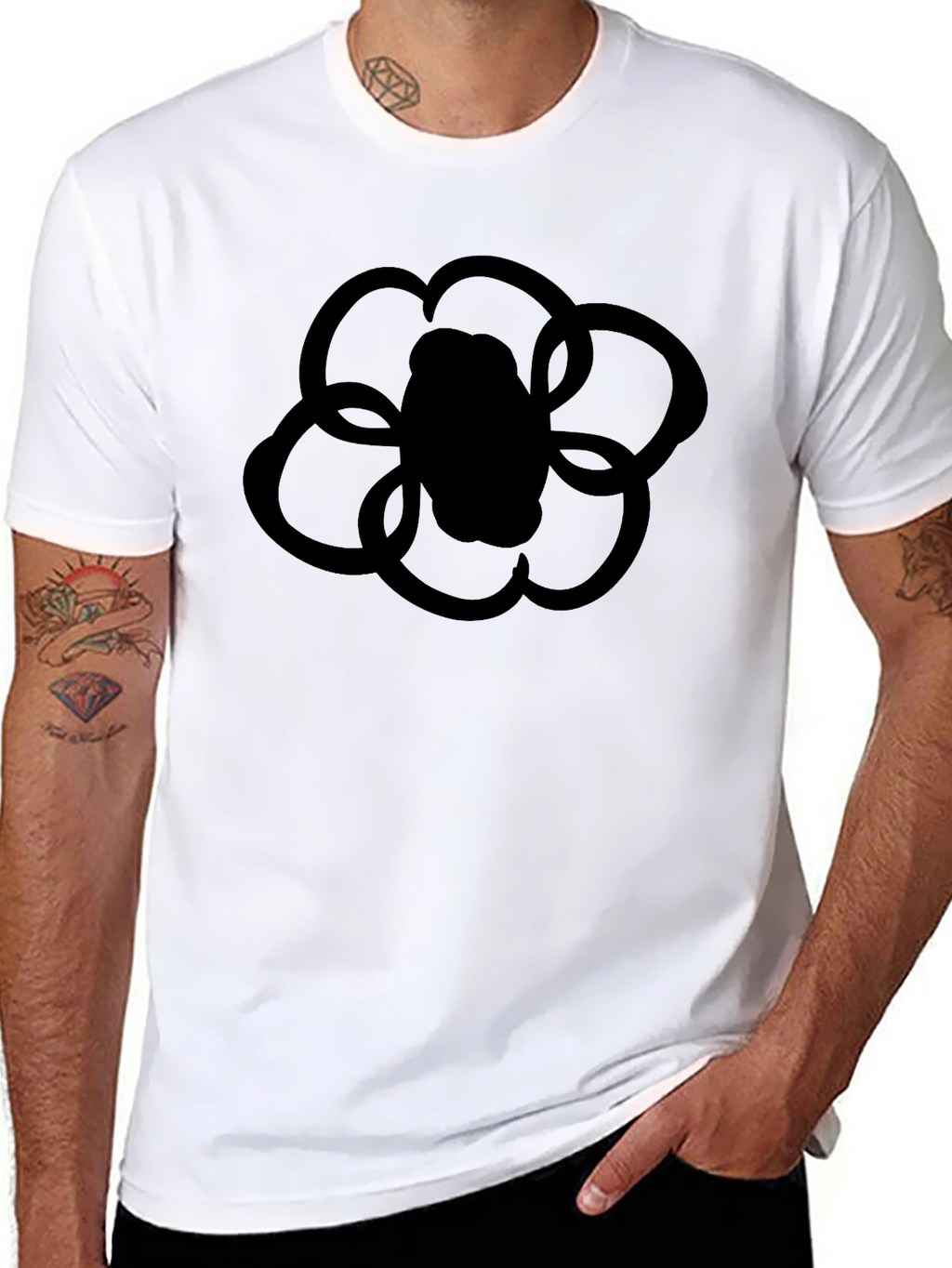 Black Flower Graphic T-Shirt
