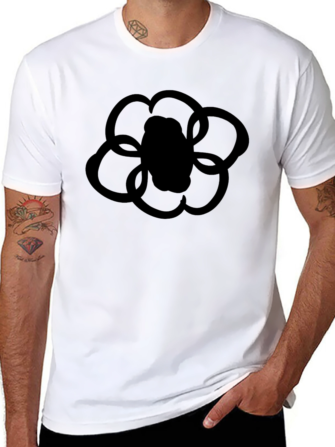 Black Flower Graphic T-Shirt