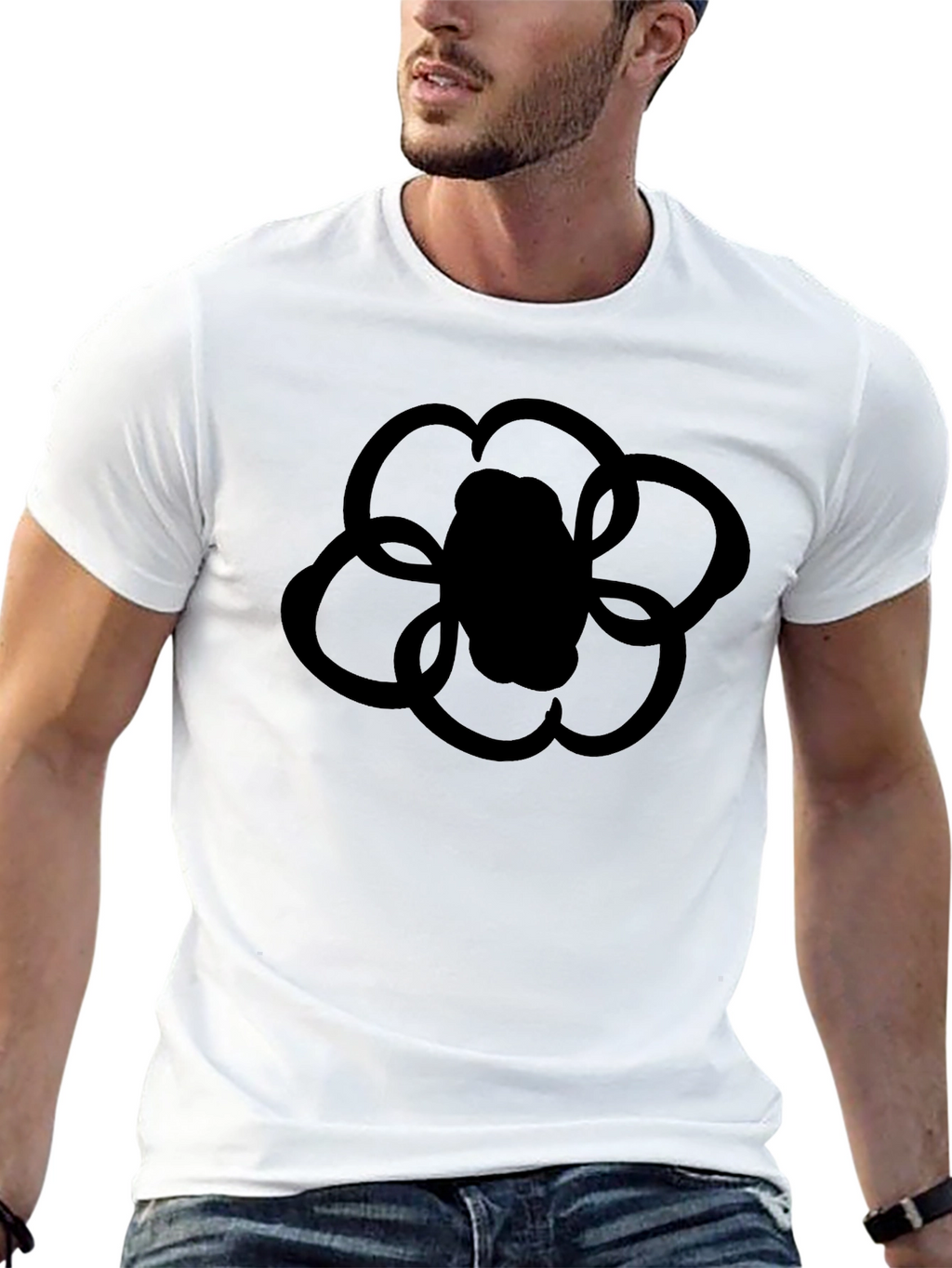 Black Flower Graphic T-Shirt