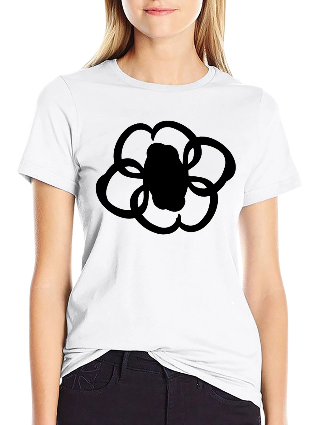Black Flower Graphic T-Shirt
