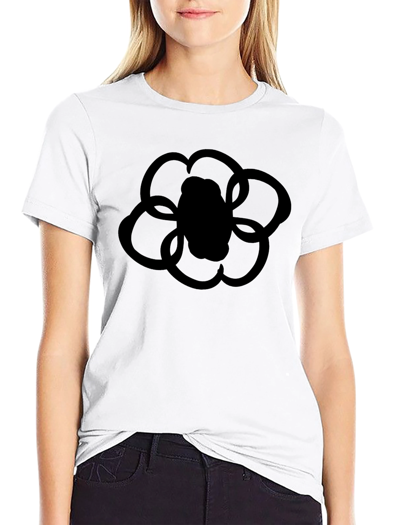 Black Flower Graphic T-Shirt