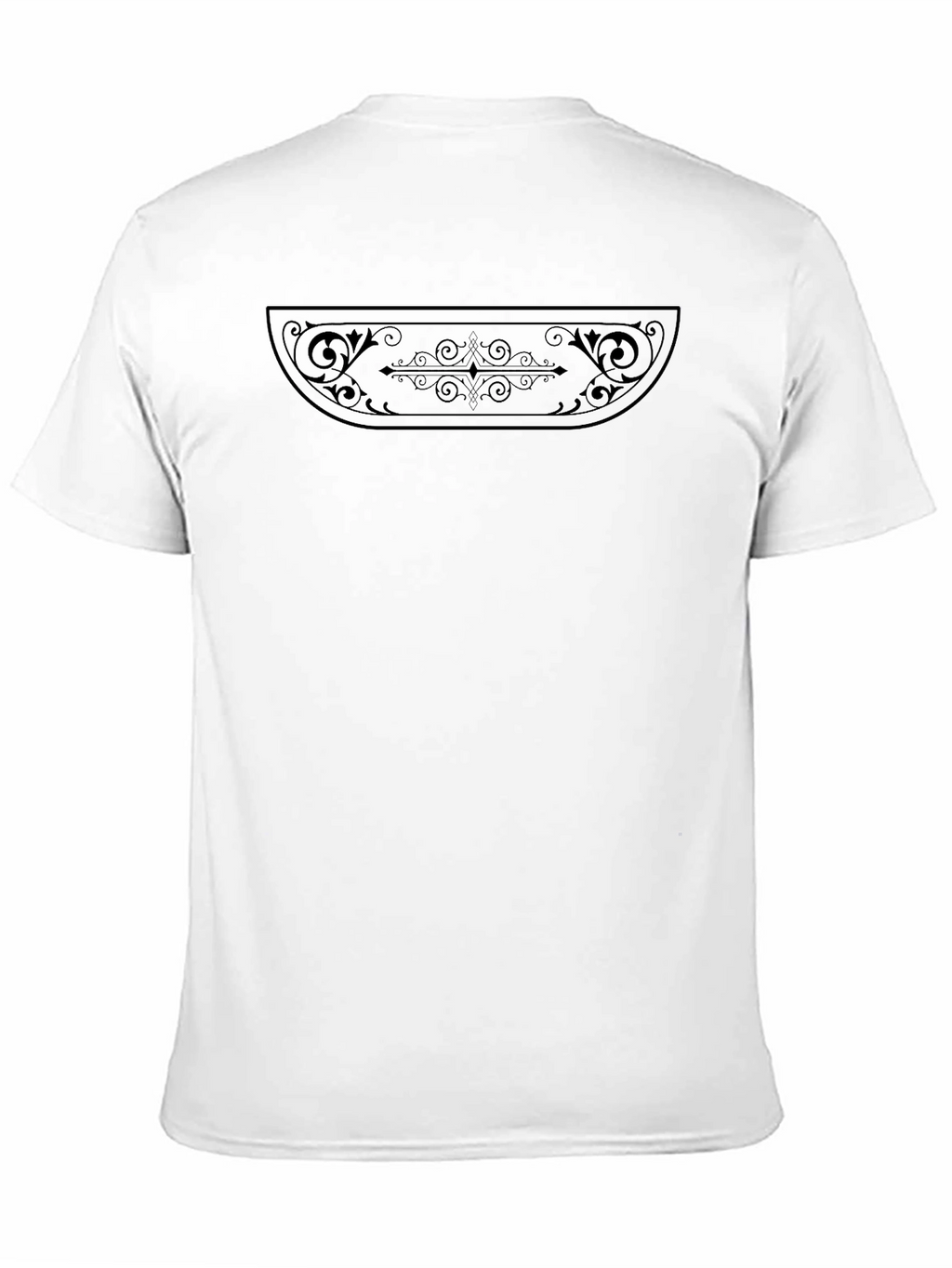 Elegant Black T-Shirt with Ornamental Design