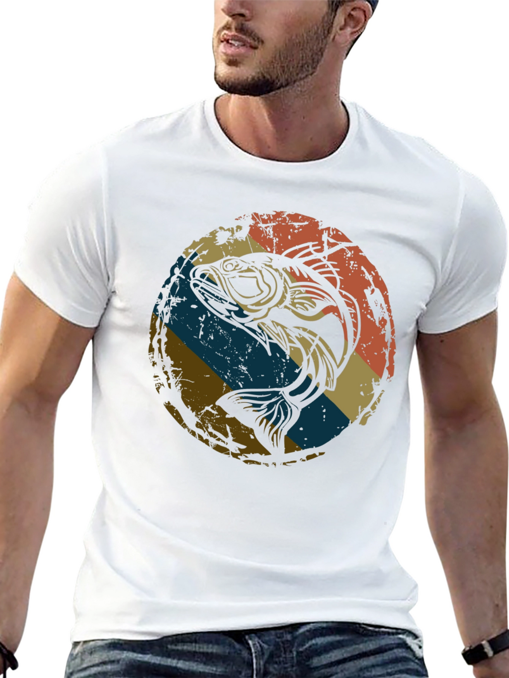 Retro Bass Fishing Graphic Tee