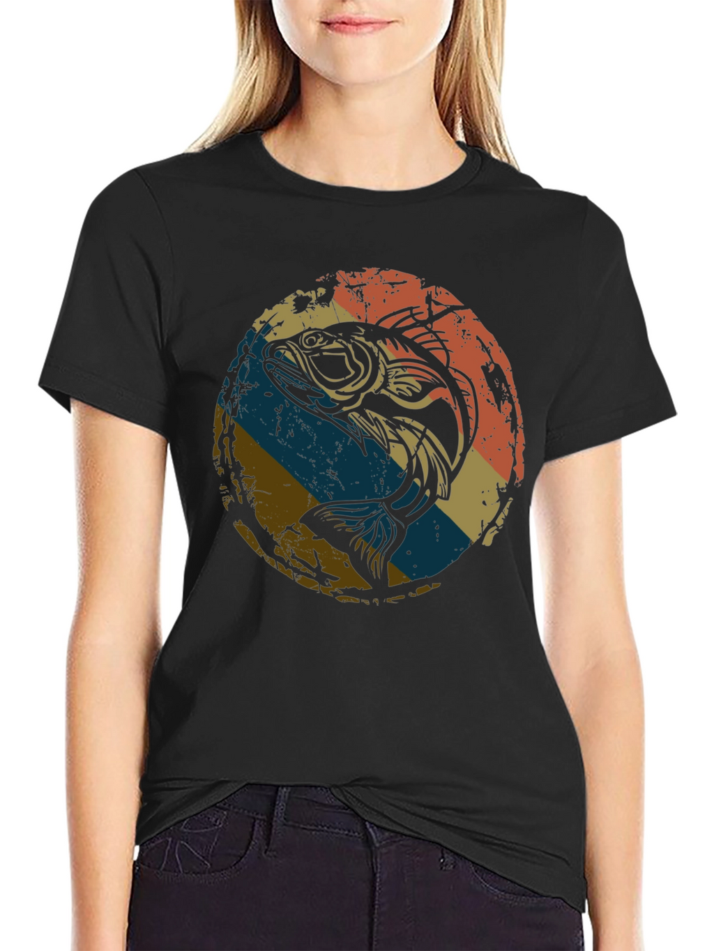 Retro Bass Fishing Graphic Tee