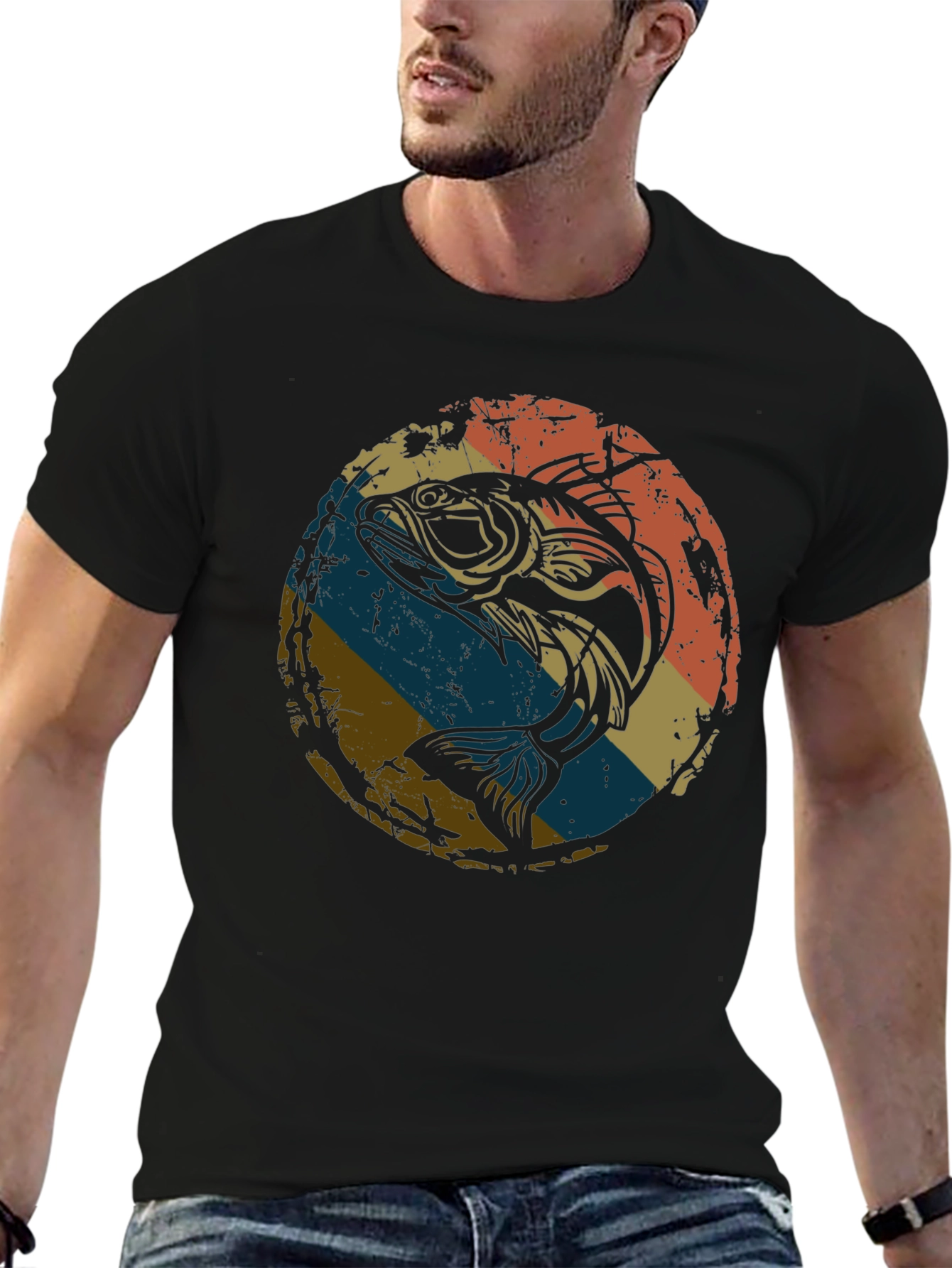 Retro Bass Fishing Graphic Tee