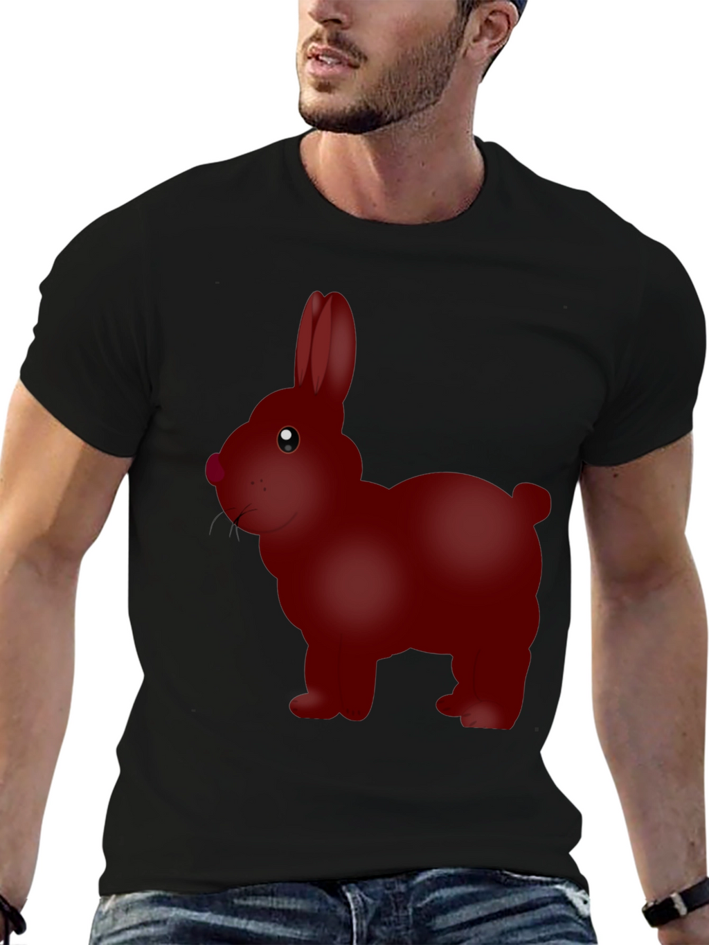 Red Rabbit Graphic Tee - Unique Bunny Design