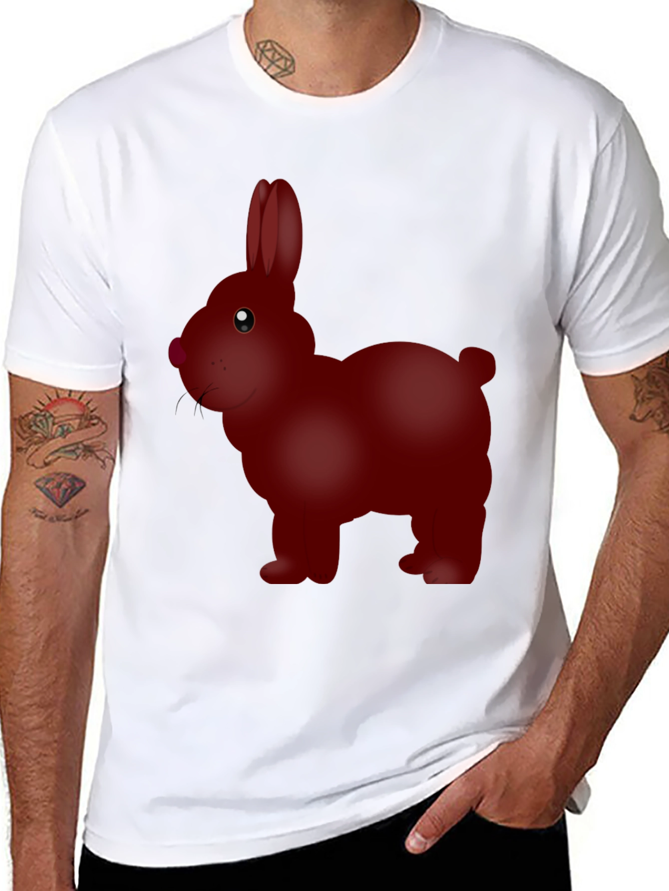 Red Rabbit Graphic Tee - Unique Bunny Design