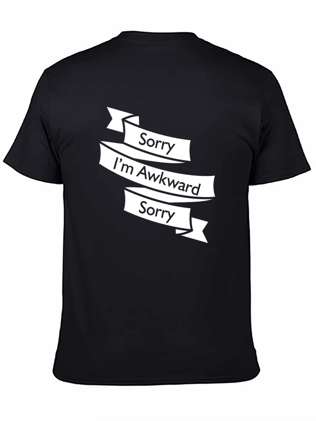 Awkward Sorry Graphic Tee - Black Casual T-Shirt