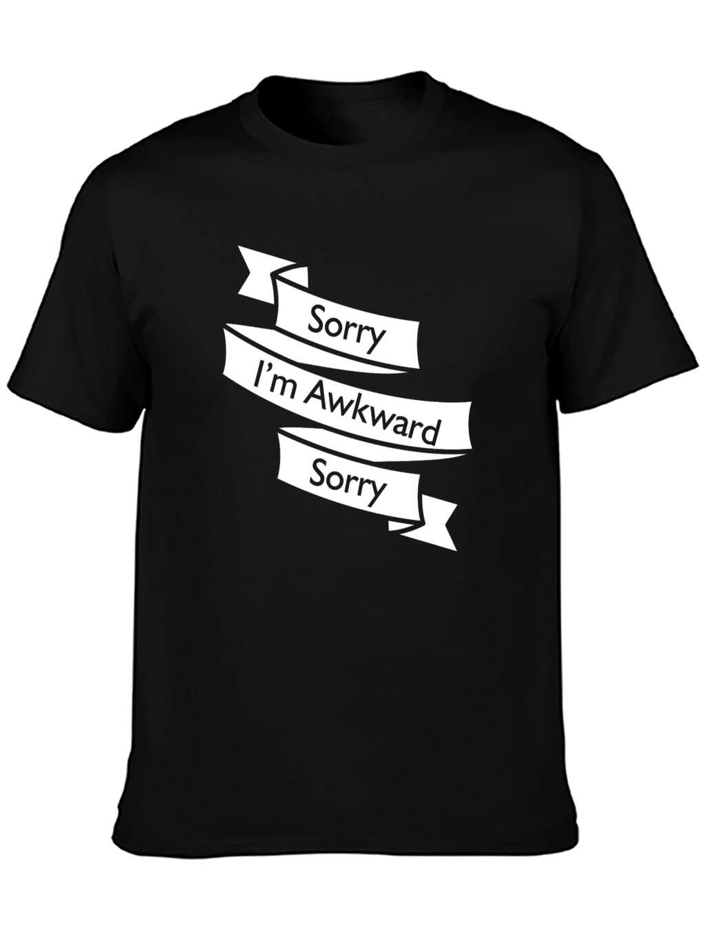 Awkward Sorry Graphic Tee - Black Casual T-Shirt