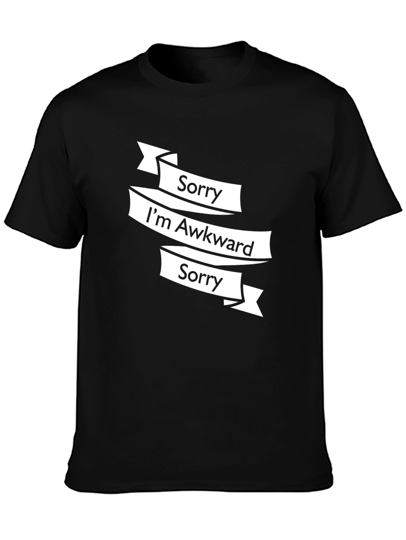 Awkward Sorry Graphic Tee - Black Casual T-Shirt