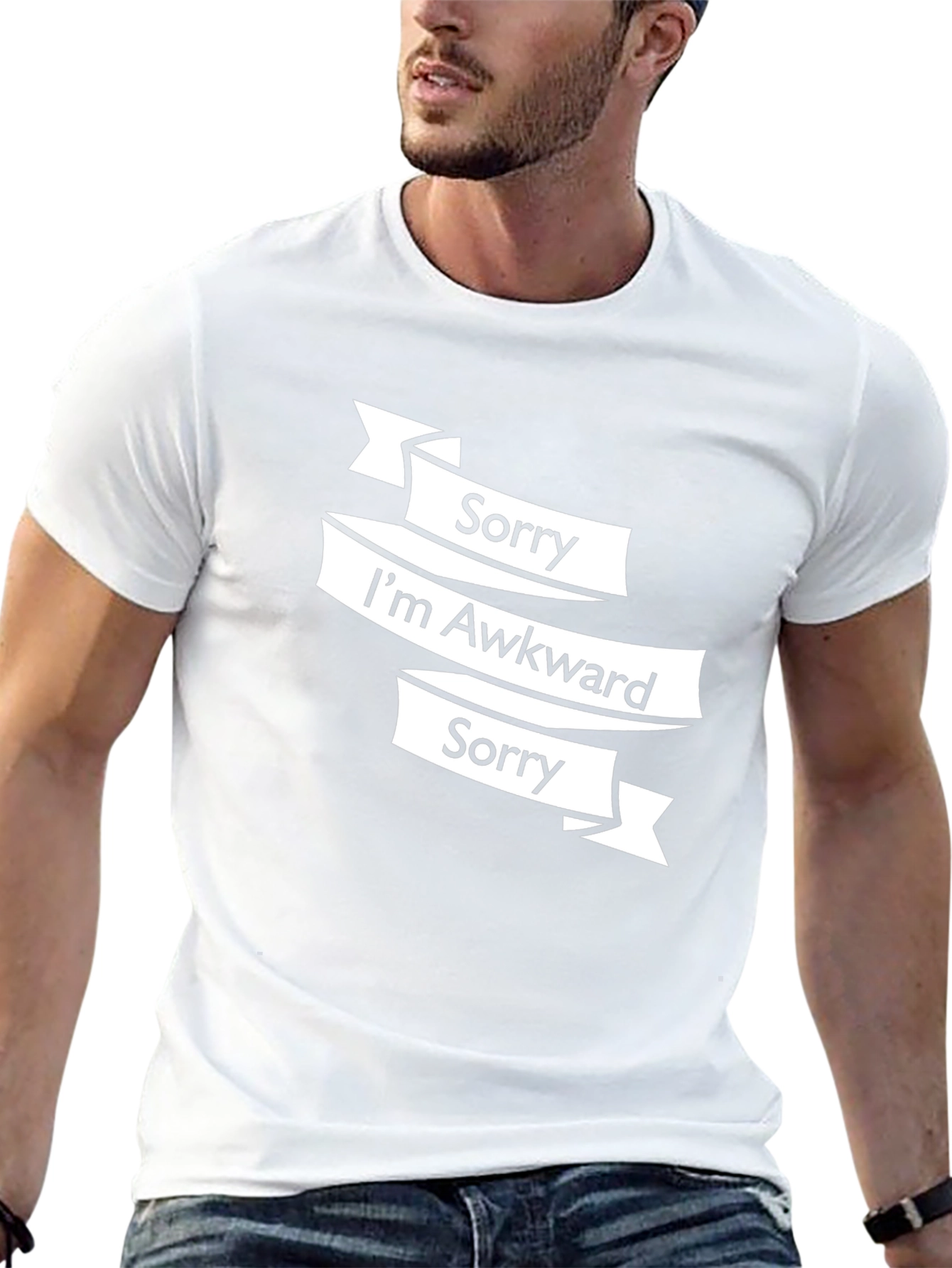Awkward Sorry Graphic Tee - Black Casual T-Shirt