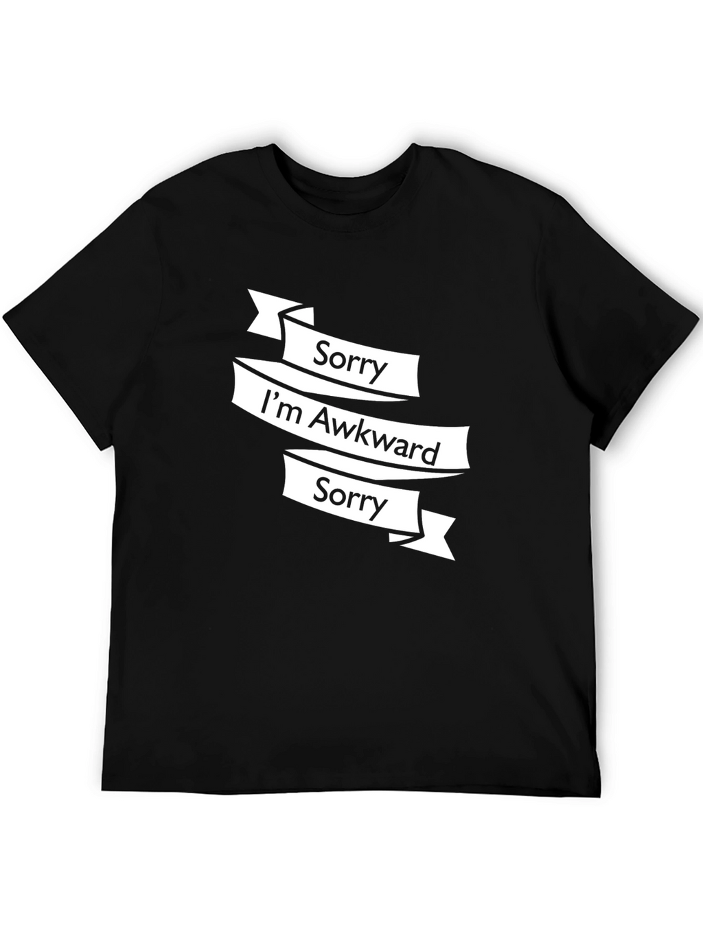 Awkward Sorry Graphic Tee - Black Casual T-Shirt