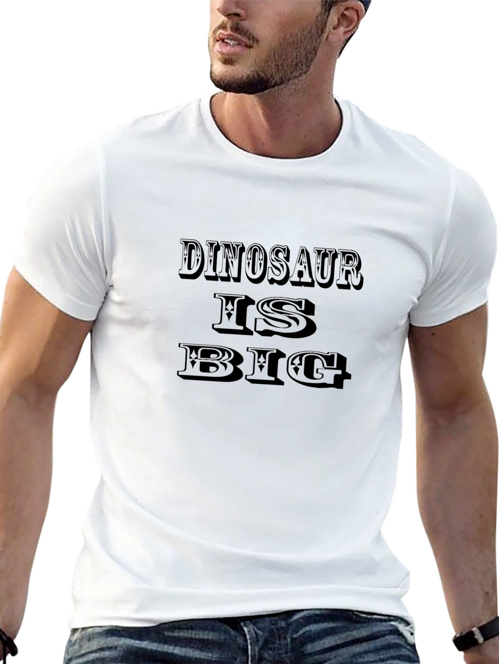 Dinosaur is Big Graphic Black T-Shirt