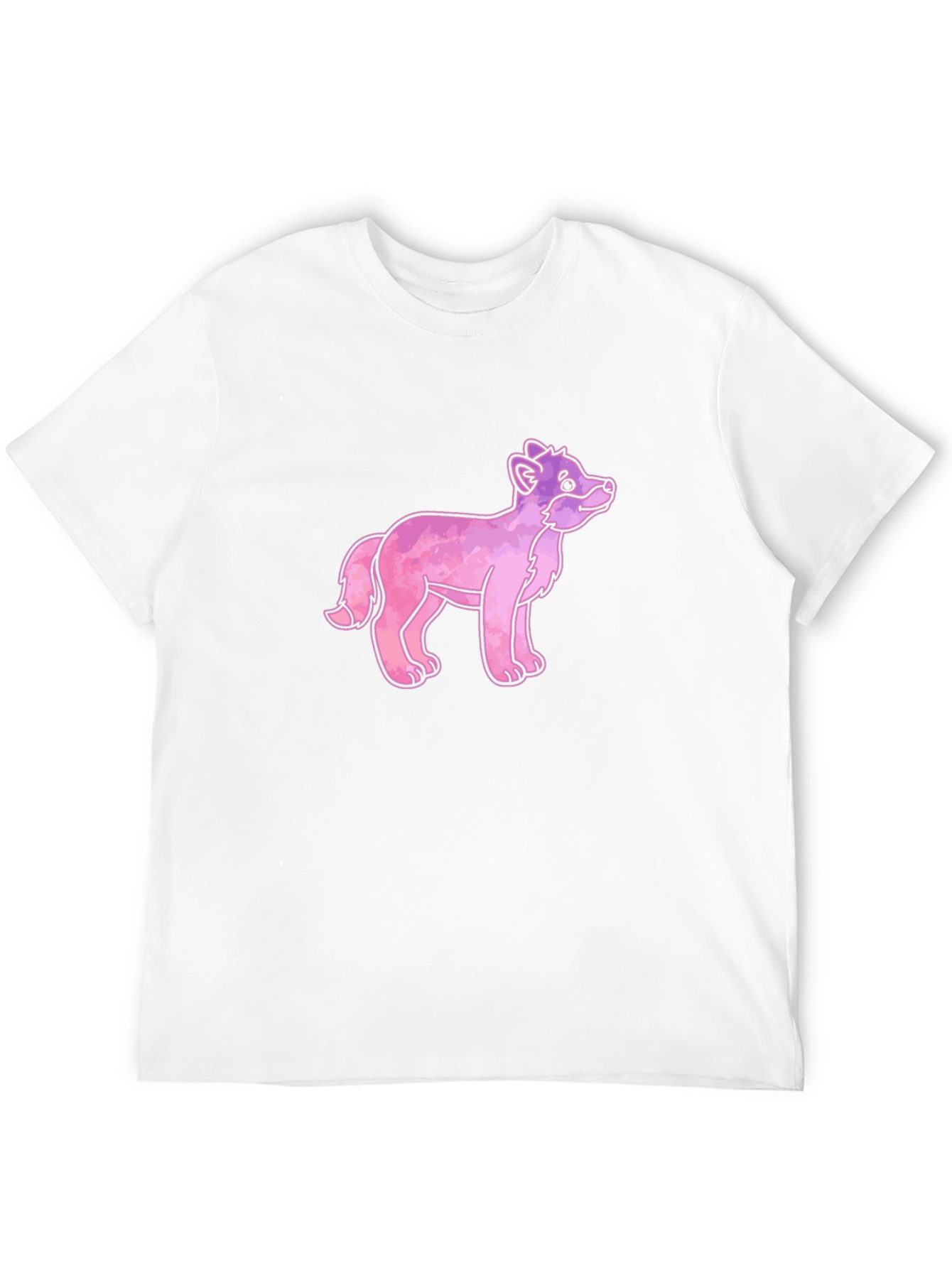 Cartoon Fox Graphic Tee - Black Cotton T-Shirt
