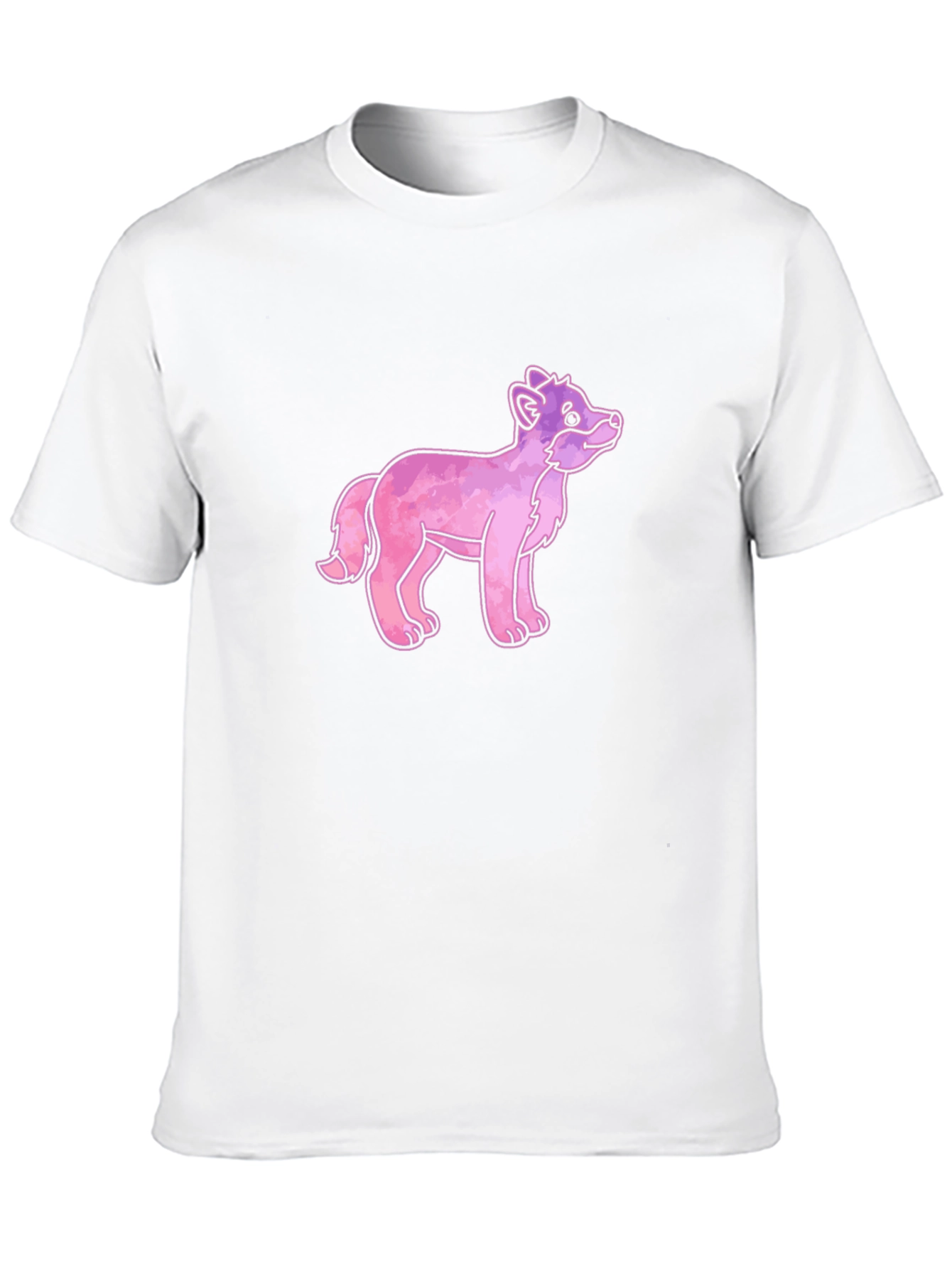 Cartoon Fox Graphic Tee - Black Cotton T-Shirt