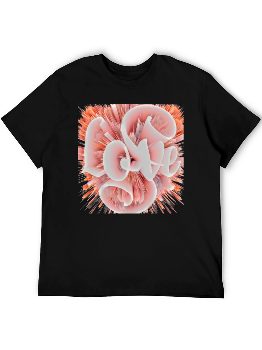 Abstract Love Graphic Black Tee