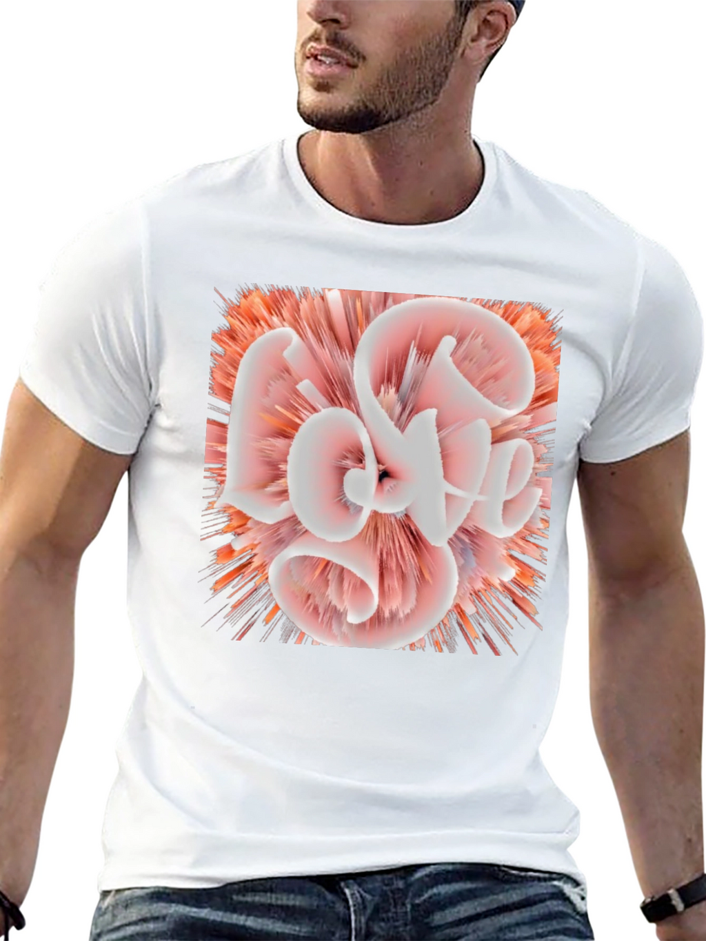 Abstract Love Graphic Black Tee