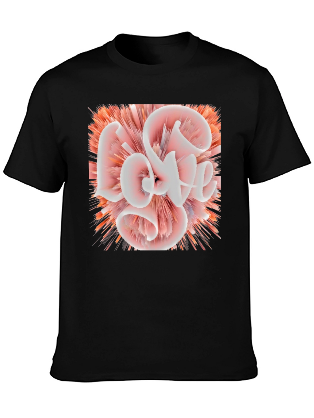 Abstract Love Graphic Black Tee