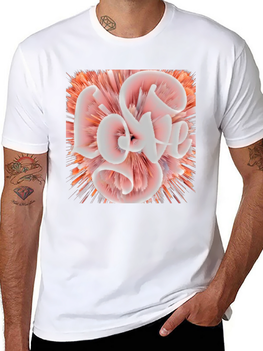 Abstract Love Graphic Black Tee