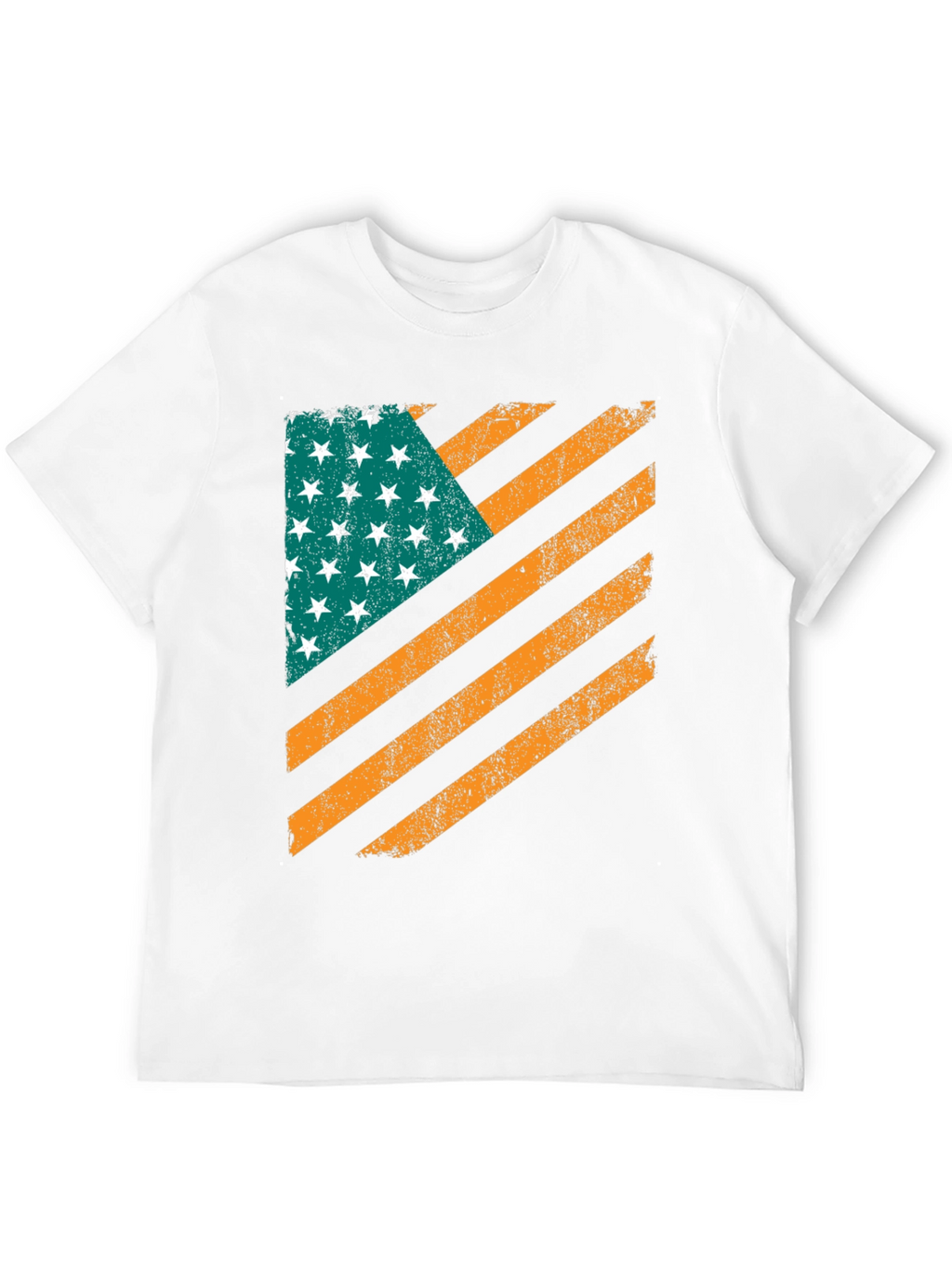 Distressed American Flag Graphic Black T-Shirt