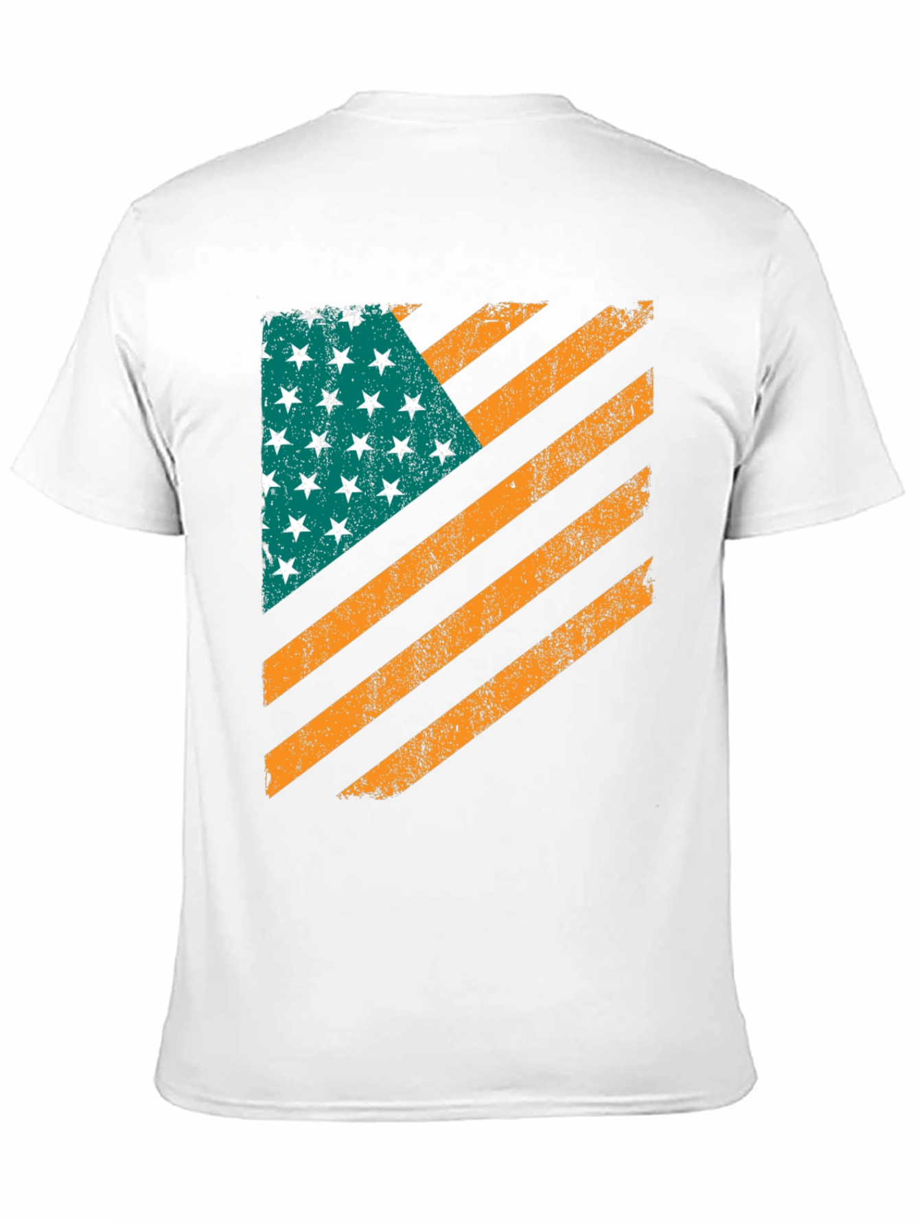 Distressed American Flag Graphic Black T-Shirt