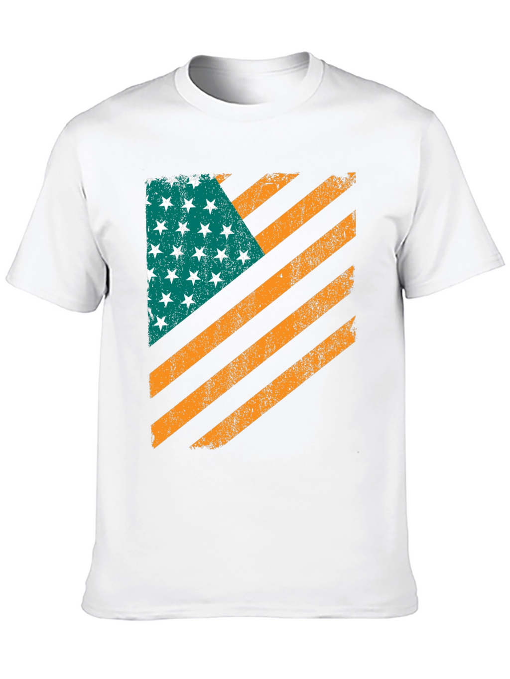 Distressed American Flag Graphic Black T-Shirt