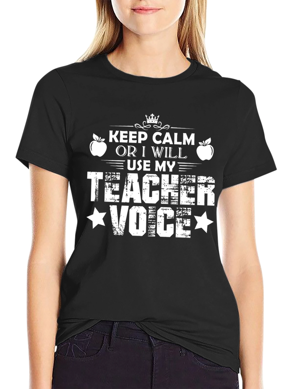 Keep Calm Teacher Voice T-Shirt - Black