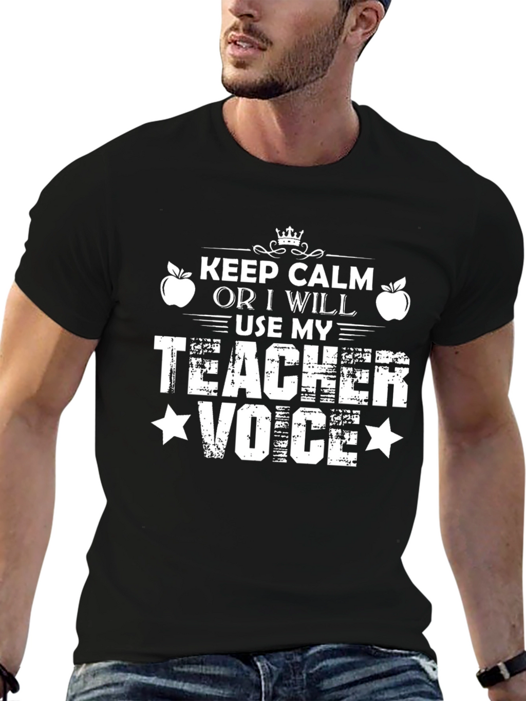 Keep Calm Teacher Voice T-Shirt - Black
