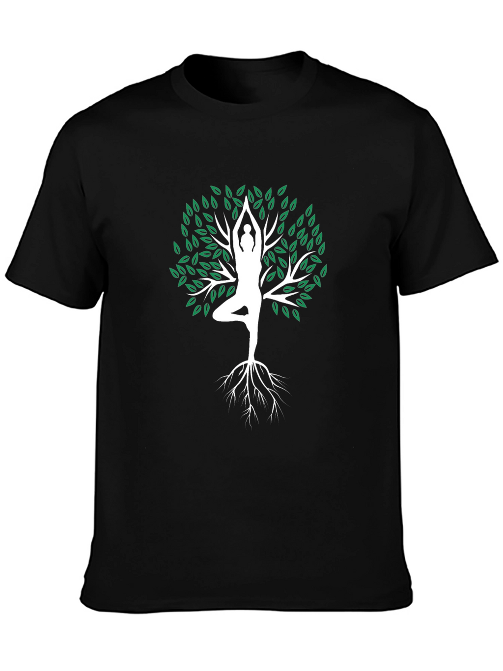 Yoga Tree Pose Graphic Tee - Mens Black T-Shirt