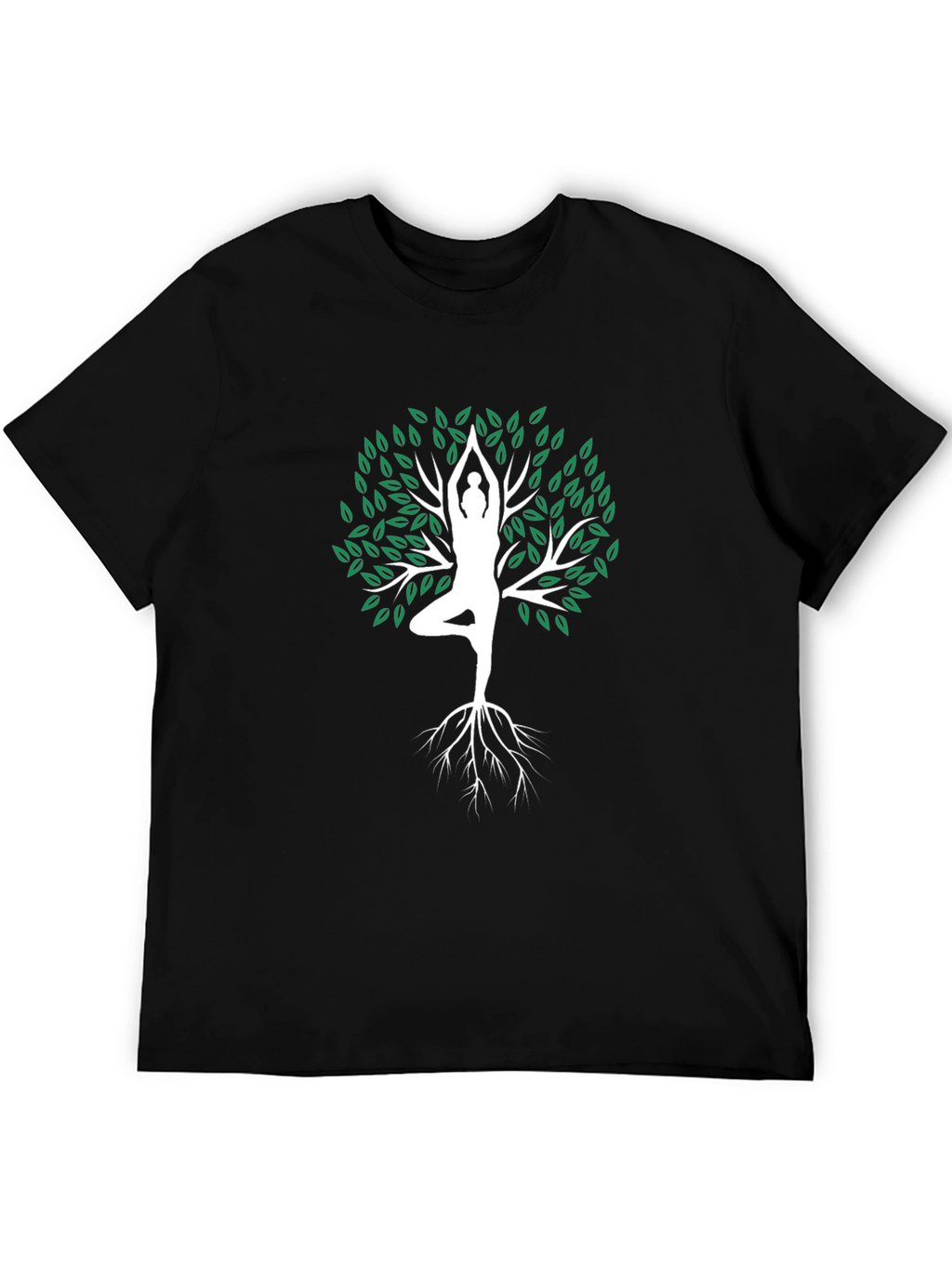 Yoga Tree Pose Graphic Tee - Mens Black T-Shirt