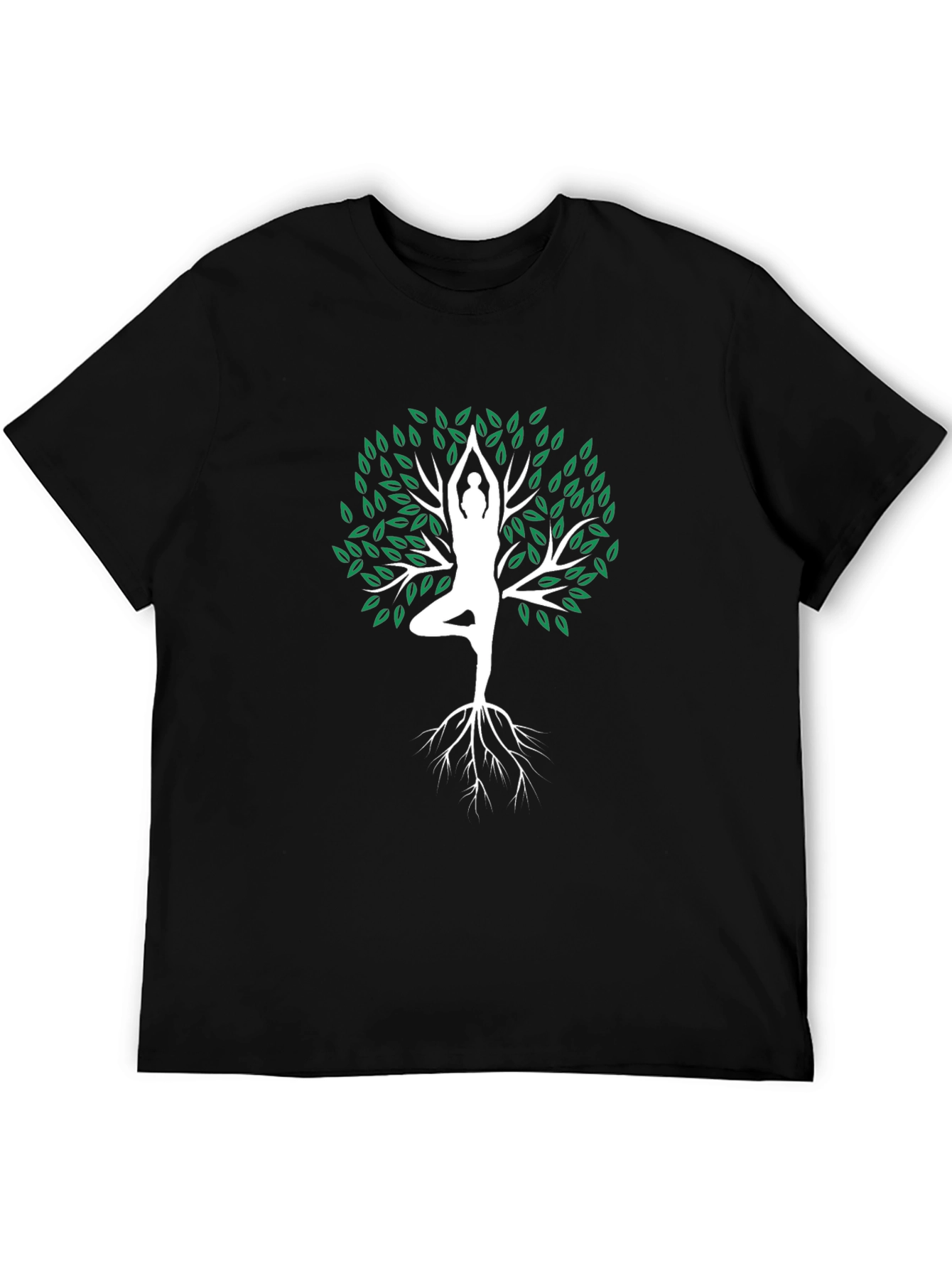 Yoga Tree Pose Graphic Tee - Mens Black T-Shirt