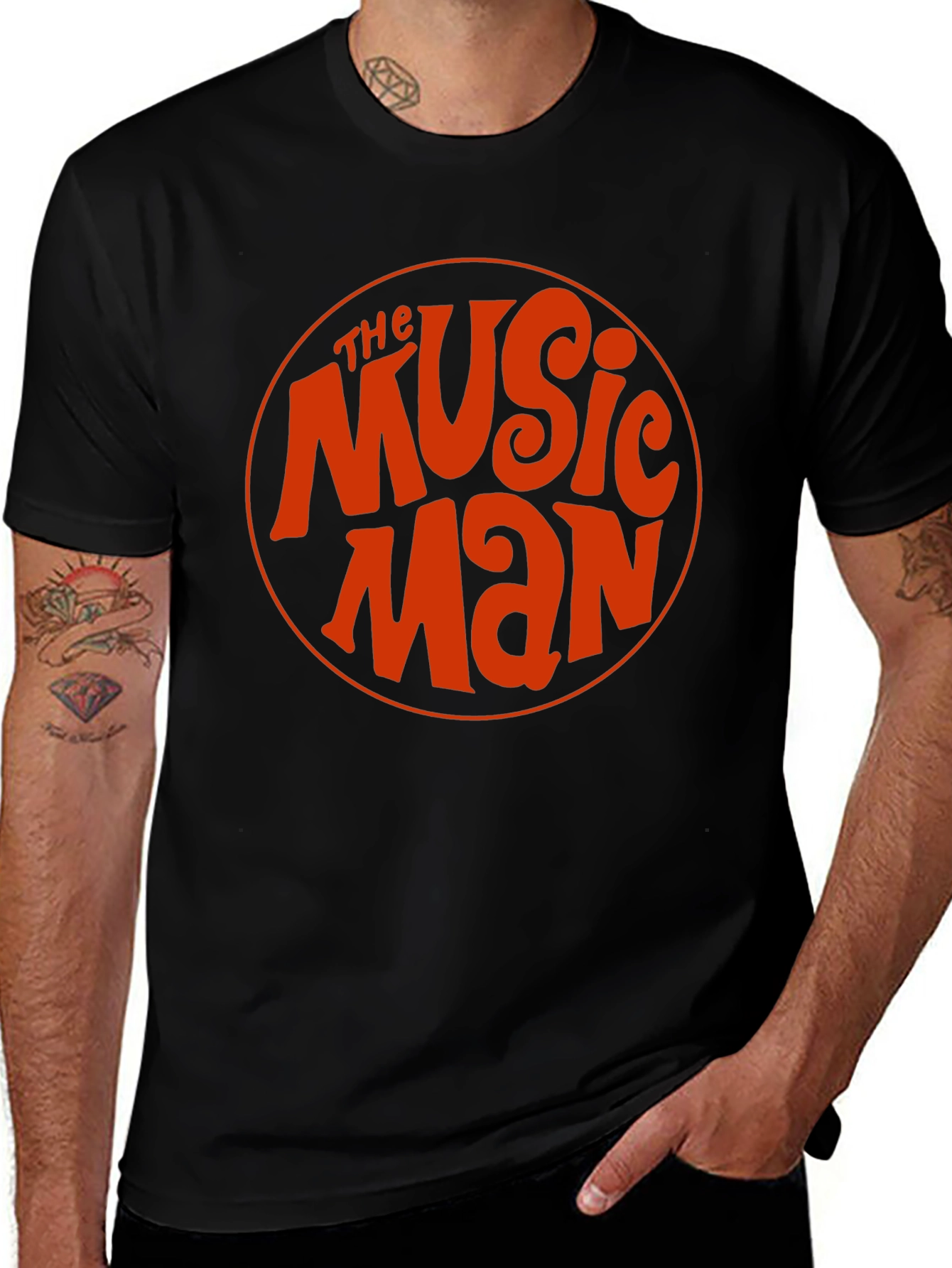 The Music Man Retro Style Black T-Shirt