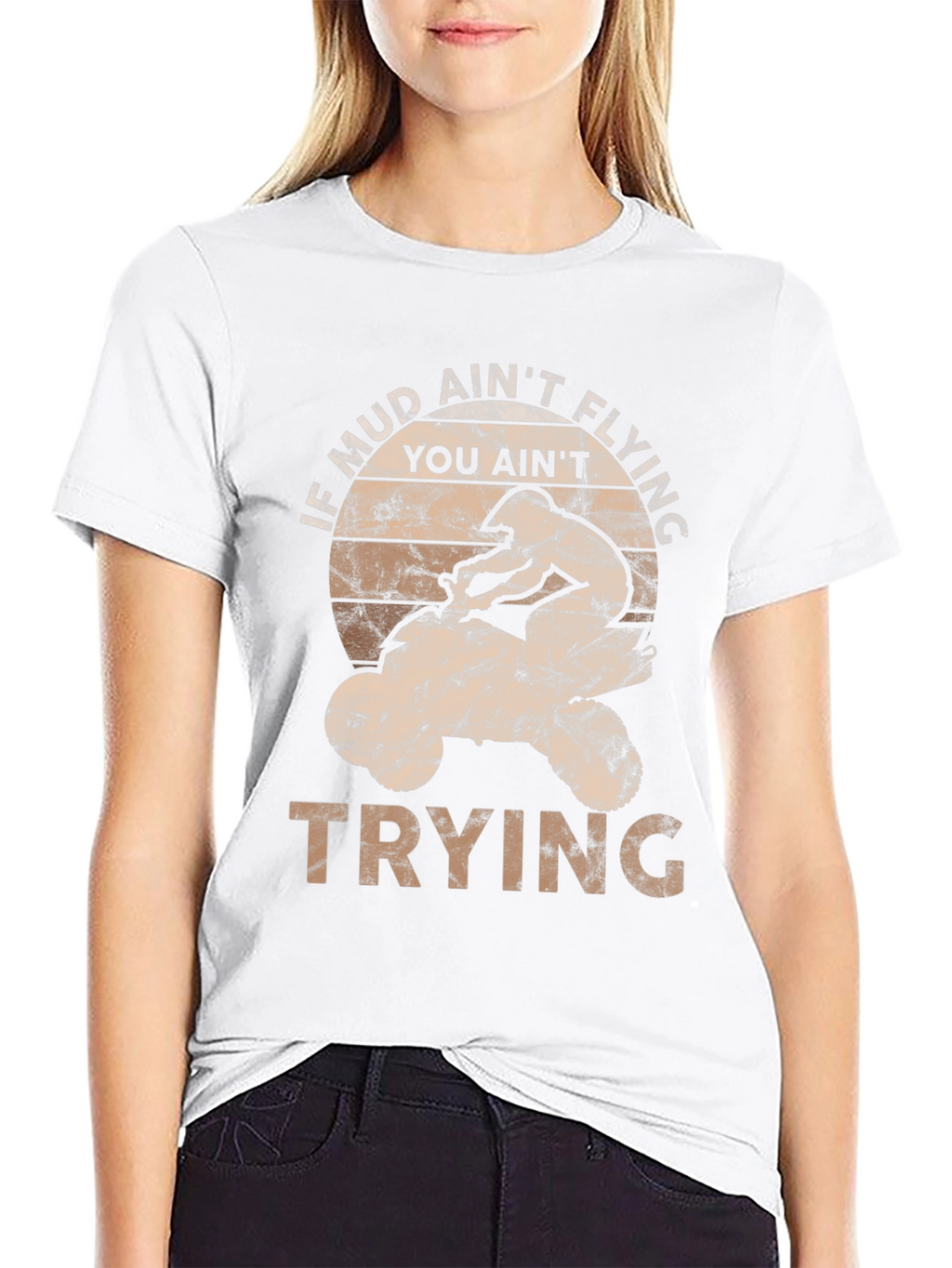 Mud Aint Flying ATV Rider Graphic Tee