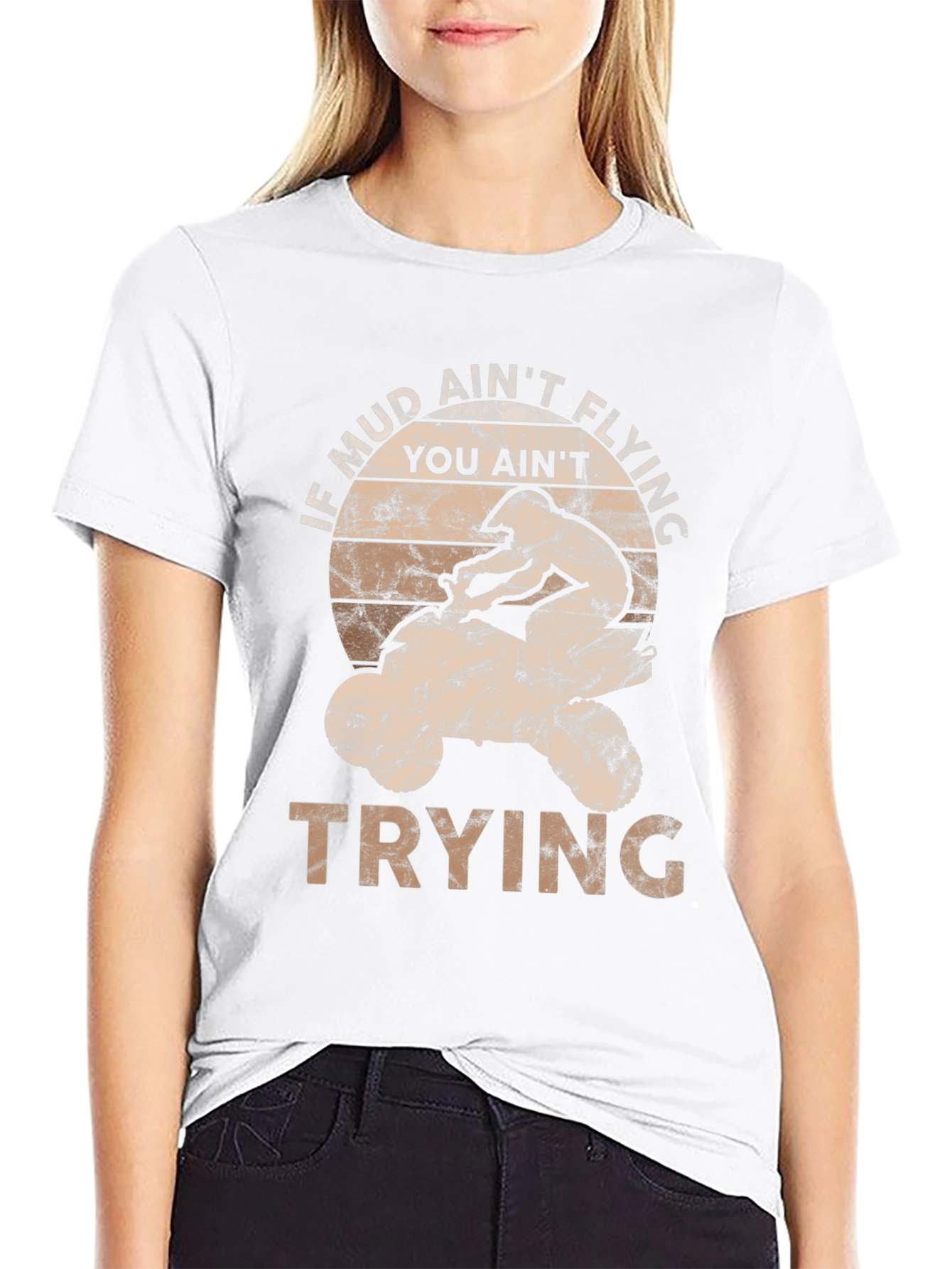 Mud Aint Flying ATV Rider Graphic Tee