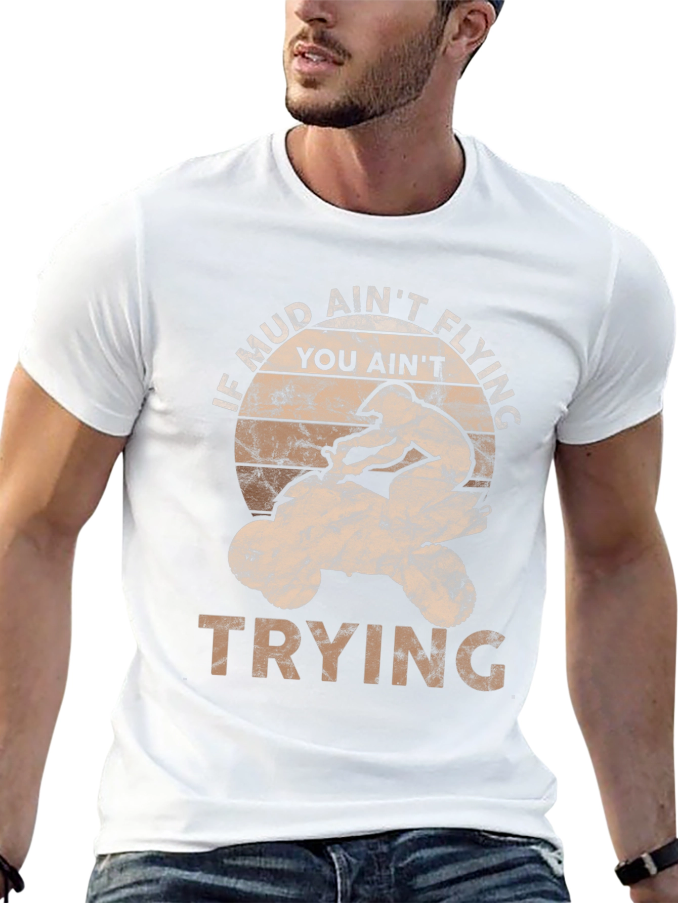 Mud Aint Flying ATV Rider Graphic Tee