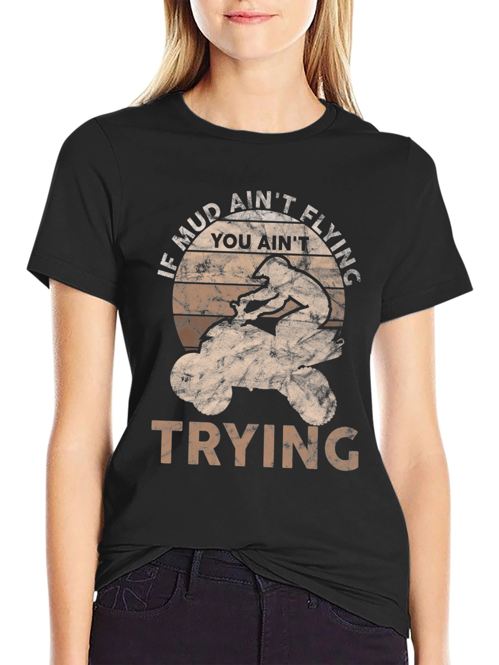 Mud Aint Flying ATV Rider Graphic Tee