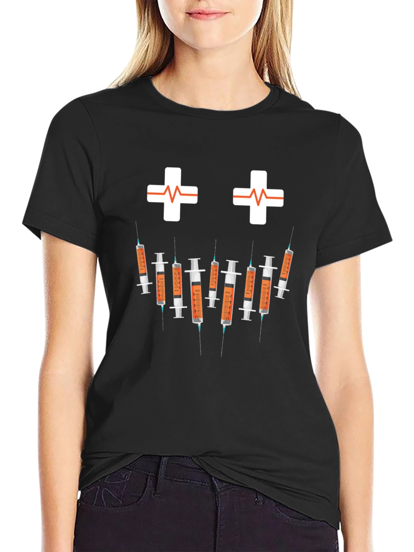Humorous Nurse/Doctor Syringe Graphic T-Shirt