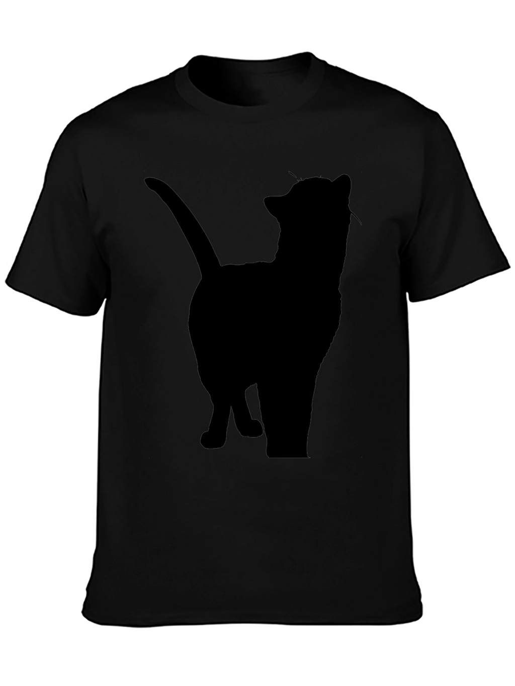 Silhouette Cat Graphic Tee - Mens Black T-Shirt
